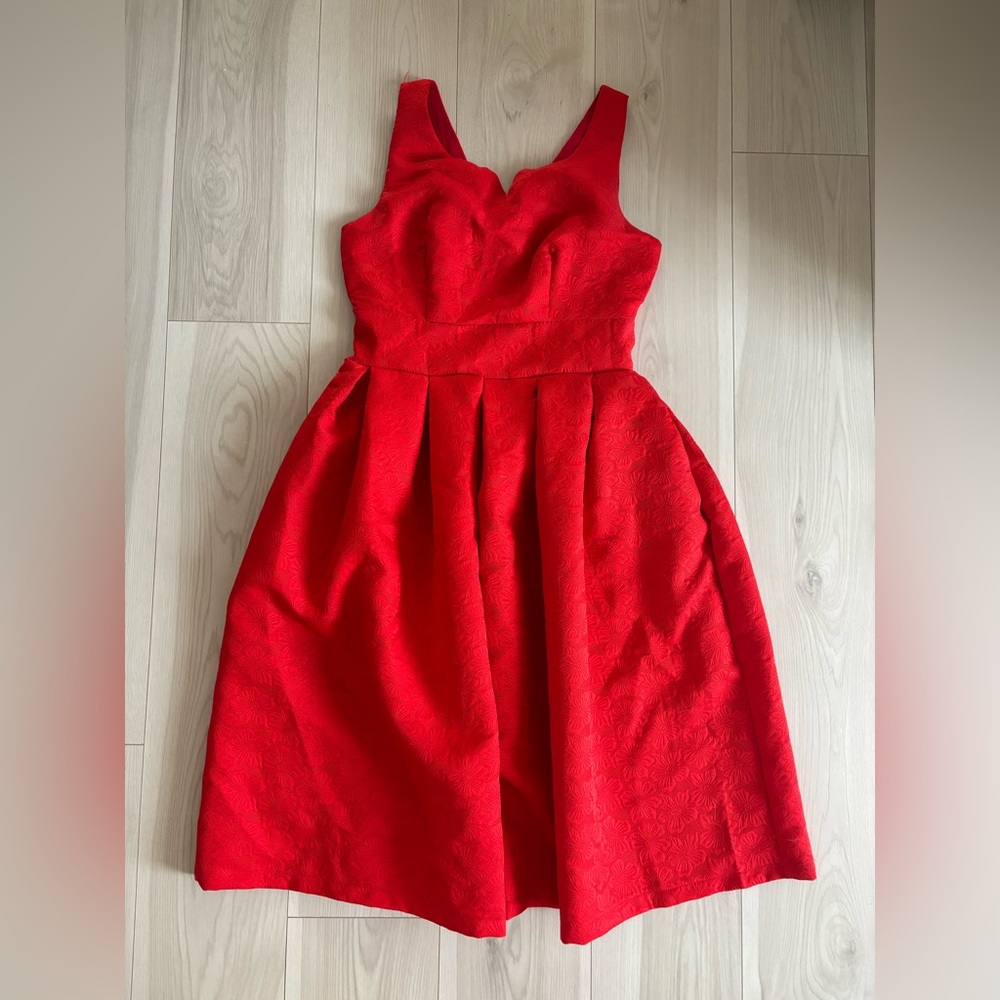 Lindy Bop Red Floral Print Dress
